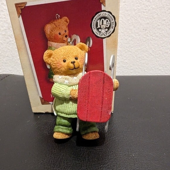 Set Snow Cub Club Hallmark Ornaments Teddy Bear Dexter Next & Gracie Skates 2002 - Picture 2 of 11